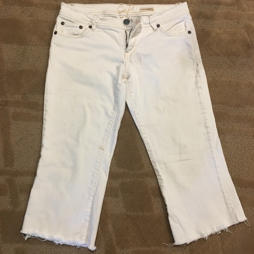 Chip and Pepper white crop jeans